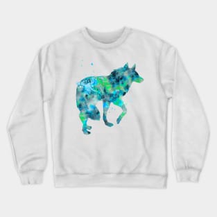 Arctic Wolf Watercolor Painting Crewneck Sweatshirt